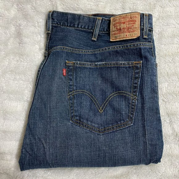 Levi's 559 Men Blue Cotton Relaxed Straight Fit Leg High-Rise Jeans Size W46/L30 - Picture 1 of 11